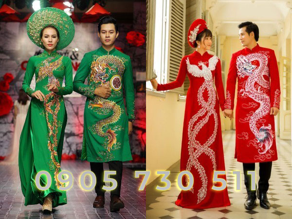 &Aacute;o d&agrave;i cưới hỏi long phụng tam kỳ